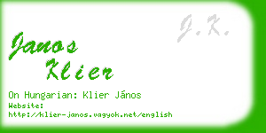 janos klier business card